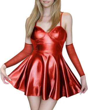 Lingerie Set for Women Sexy Lace Chemise Babydoll Silk Sparkly Leotard 2 Piece Set Nightwear Mini Bodysuit