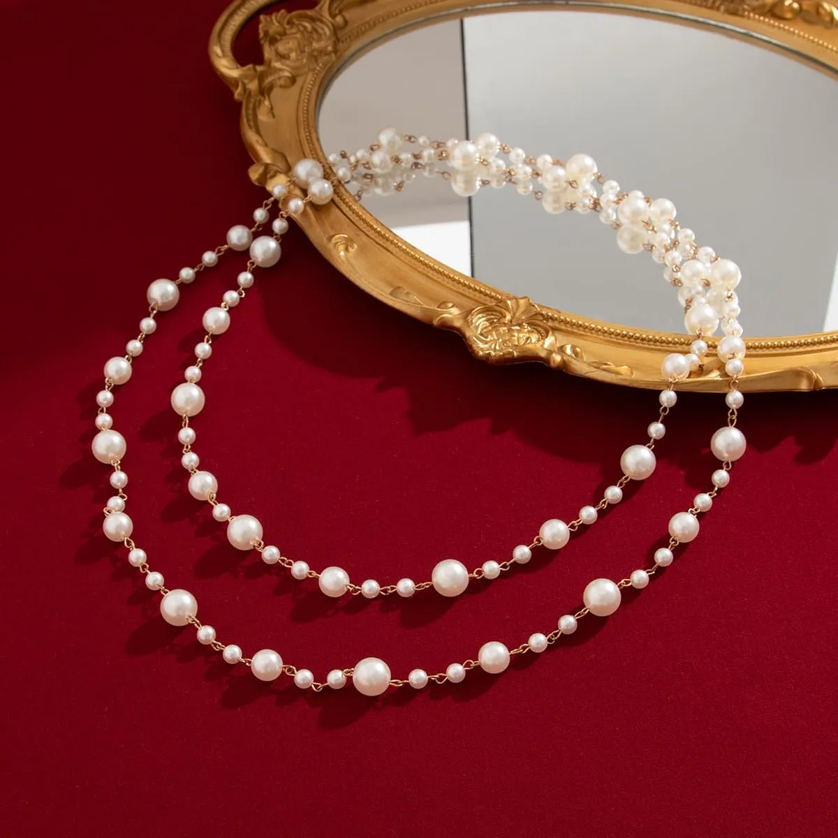 Long Pearl Necklaces for Women Layered Pearl Necklace Chunky Pearl Necklace Jewelry