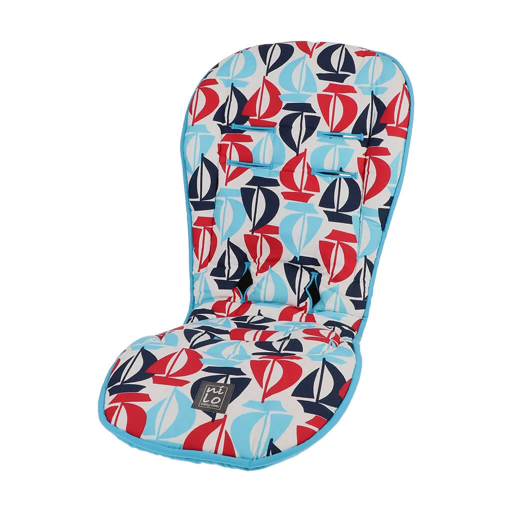 Long Stroller Mat Sail Boats Blue