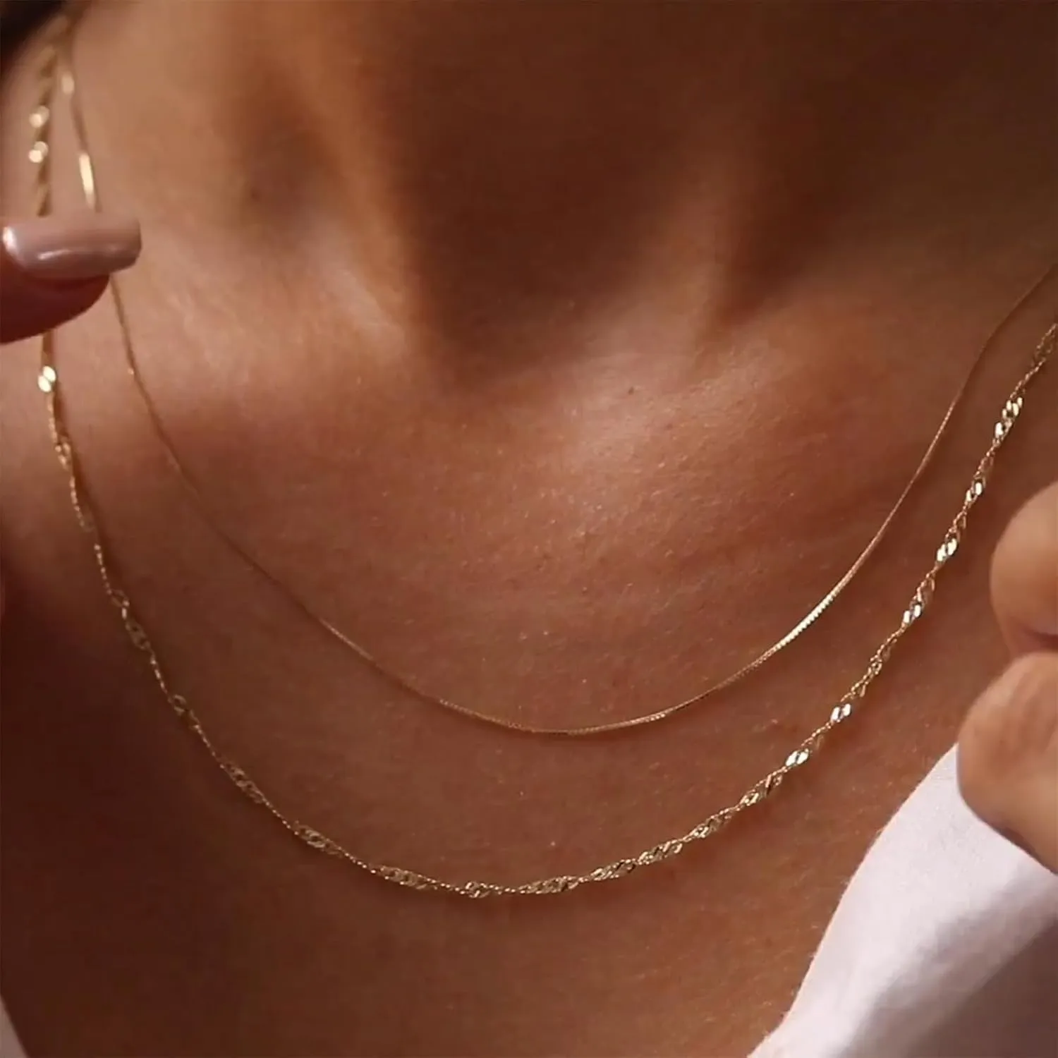 Long tiantian Stacked Necklaces for Women Gold Layering Necklaces for Women Dainty Herringbone Paperclip Chain Necklace Set Gold Jewelry Trendy 2025