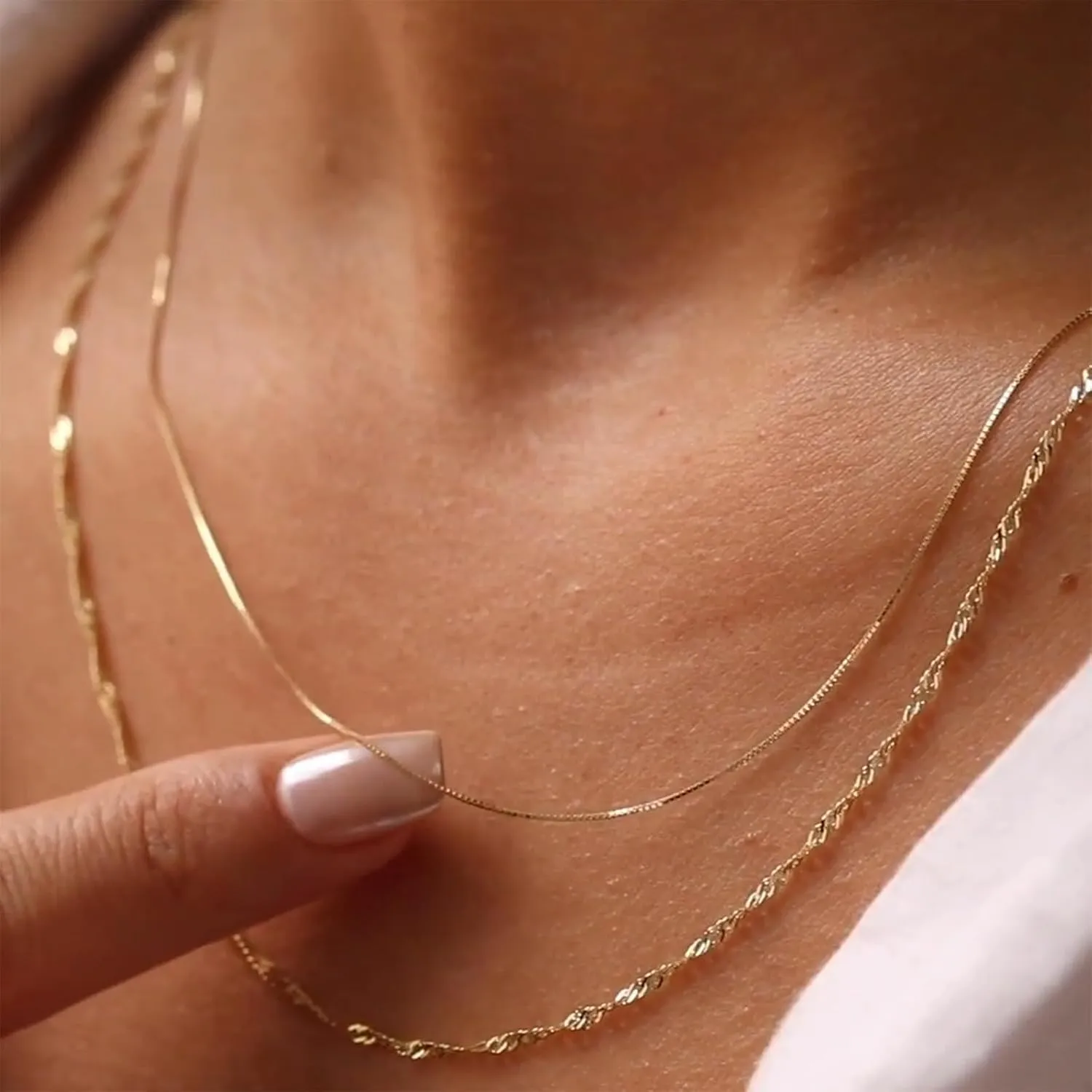 Long tiantian Stacked Necklaces for Women Gold Layering Necklaces for Women Dainty Herringbone Paperclip Chain Necklace Set Gold Jewelry Trendy 2025