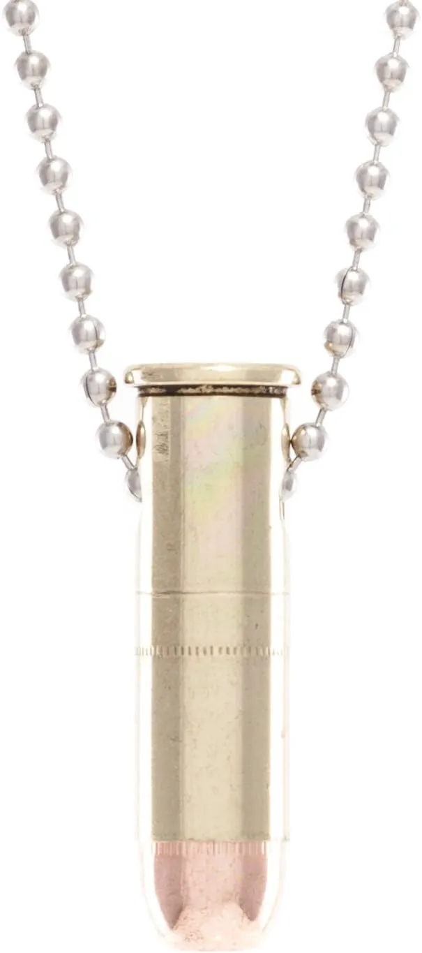 Lucky Shot Bullet Pendant Necklace | Stainless Steel Ball Chain Bullet Necklace For Men | Bullet Necklace | Jewelry Necklaces For For Men Women | Couples Necklace Bullet Military Medallion
