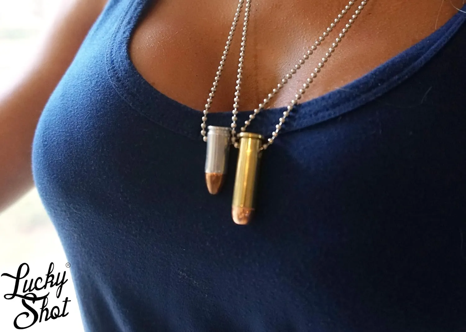 Lucky Shot Bullet Pendant Necklace | Stainless Steel Ball Chain Bullet Necklace For Men | Bullet Necklace | Jewelry Necklaces For For Men Women | Couples Necklace Bullet Military Medallion