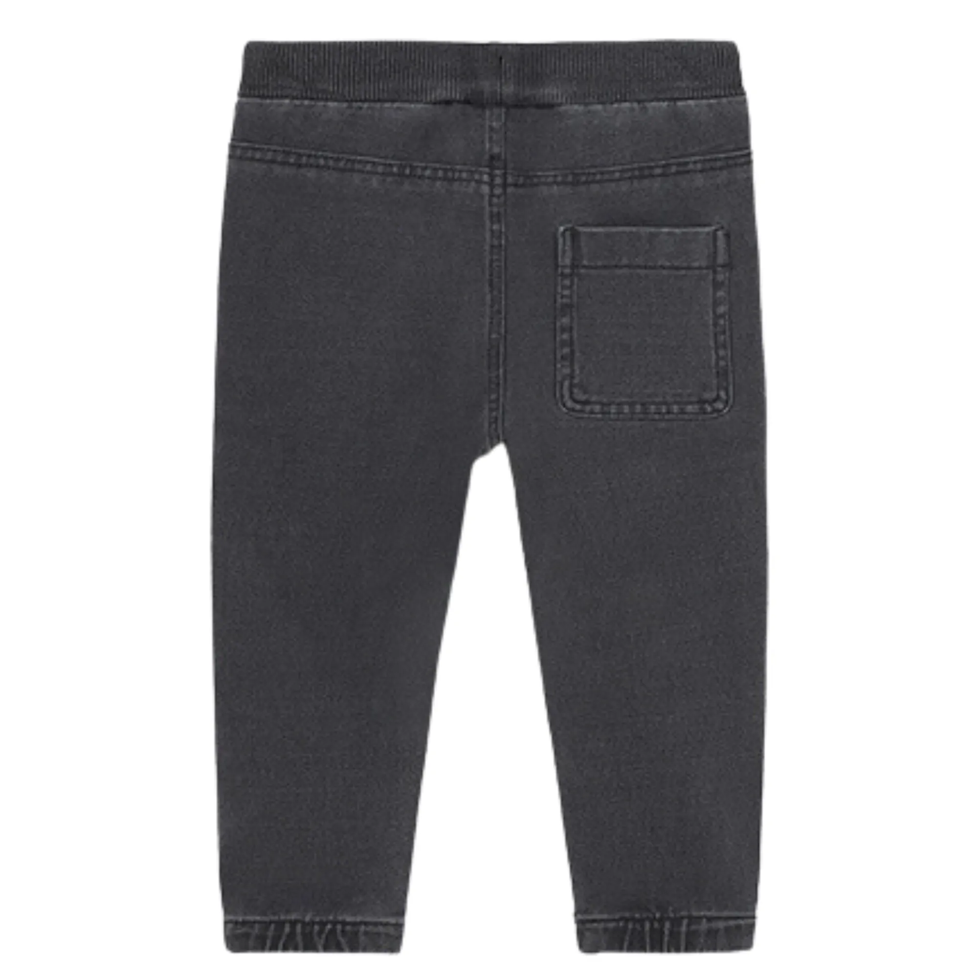 Mayoral - Baby Boys Plush Denim Joggers in Dark Grey