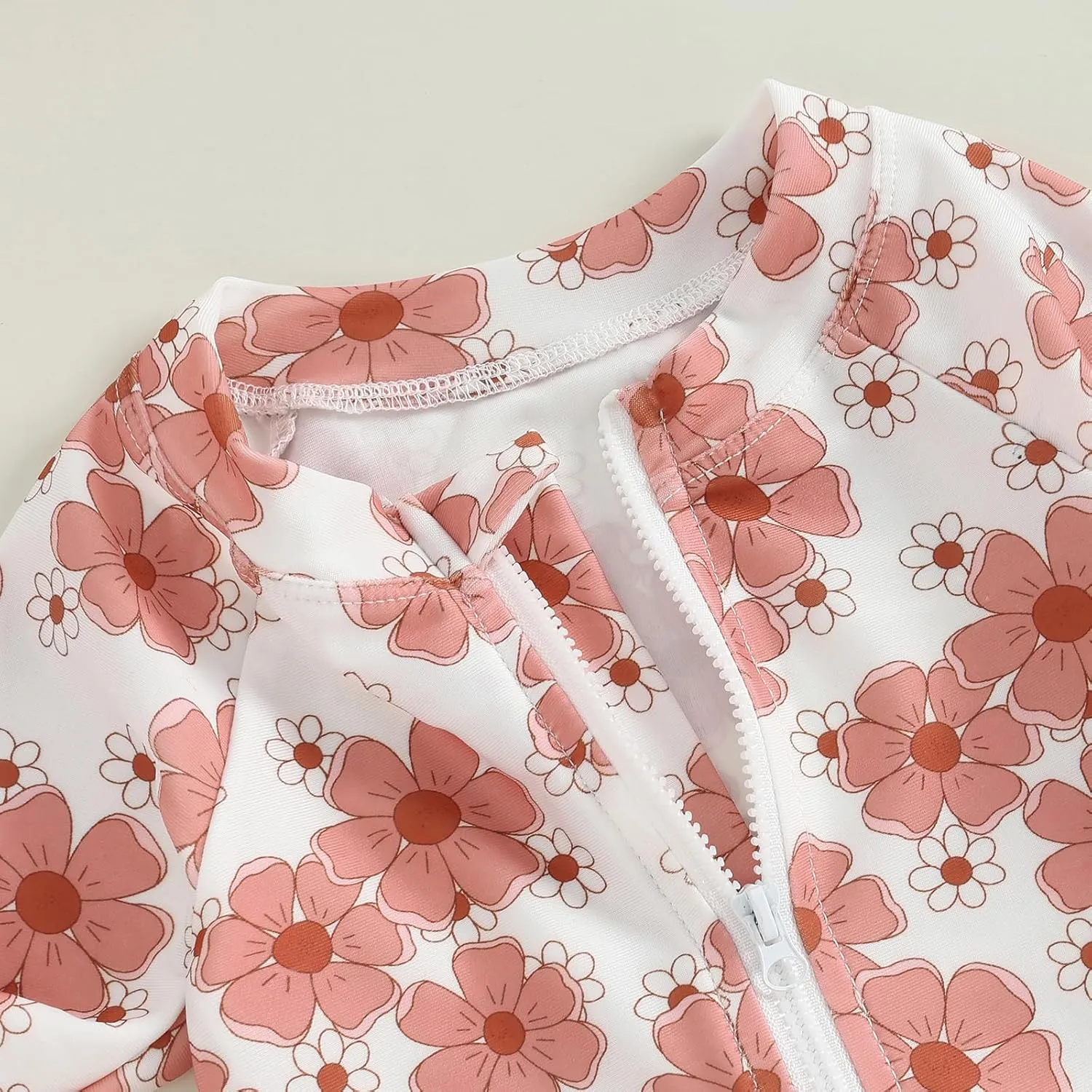 MAYUMMPY Toddler Baby Girls Bikini Beach Swimwear Zipper Swimsuit UPF 50  Rash Guard One Piece Long Sleeve Bathing Suit