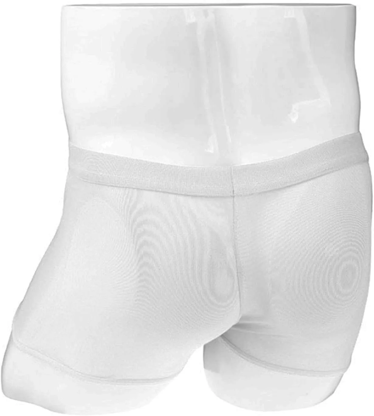 Men Mesh Zipper Transparent Boxer Brief Low Rise Patent Leather Underpants Sexy See Through Lingerie Thongs Clubwear
