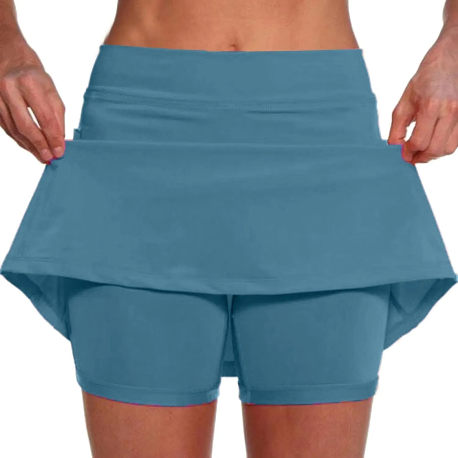 Mini Skorts for Women Elastic Waist Plus Size Skirts for Women Trendy Casual Tennis Skirt with Pockets Tummy Control