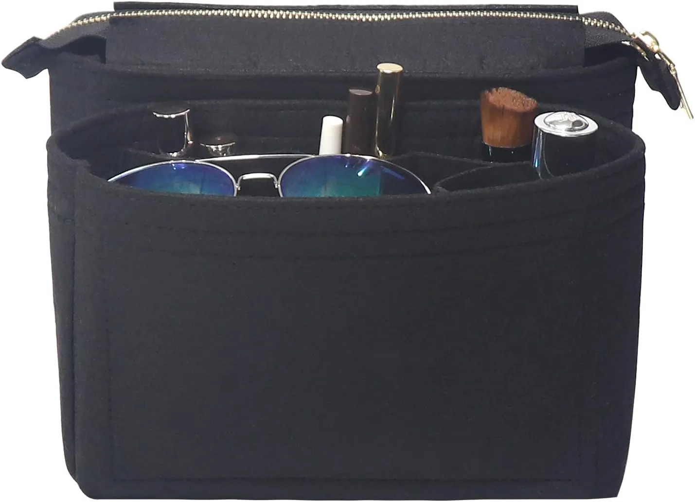 MISIXILE Bag Organizer, Bag Shaper Purse Insert Felt Organizer Fit in NeoNoe No and other Bucket Bags - black