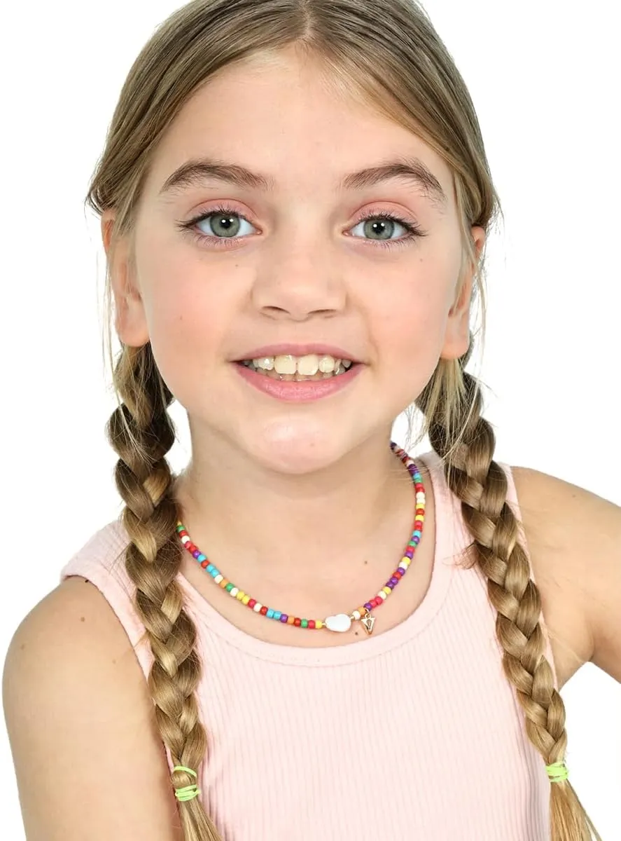 MODERN ASIR Colorful Initial Cute Necklaces for Girls - Trendy Beaded Choker Necklace for Women Teen Girl, Handmade Letter Choker Necklace Jewelry for Women Girls Gifts