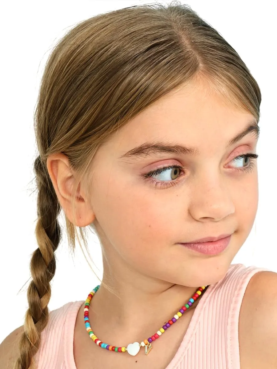 MODERN ASIR Colorful Initial Cute Necklaces for Girls - Trendy Beaded Choker Necklace for Women Teen Girl, Handmade Letter Choker Necklace Jewelry for Women Girls Gifts