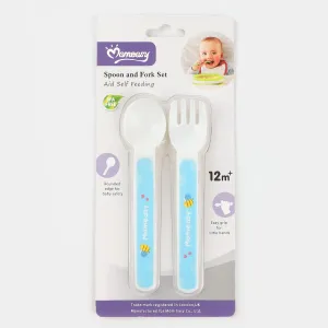 MOMEASY BABY SPOON AND FORK SET-BLUE