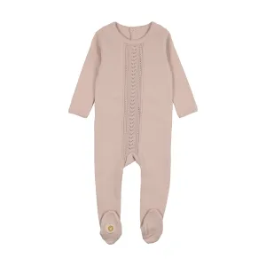 Mon Tresor Baby Strip Of Sweetness Footie Rose Smoke