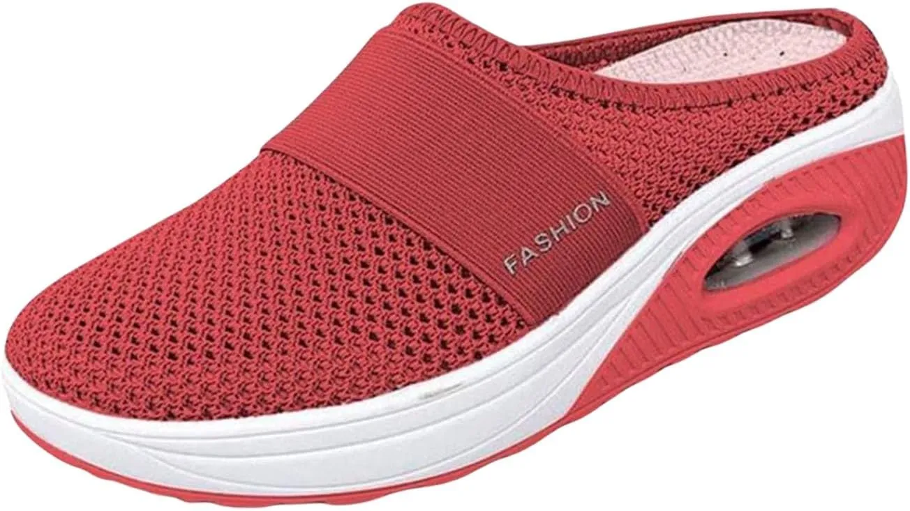 Mules for Women 2025 Orthotic Sandals Wide Feet Backless Walking Sneakers Slip On Closed Toe Shoes Comfortable Breathable Mesh Slippers Orthopedic Diabetic Shoes Beach Slippers