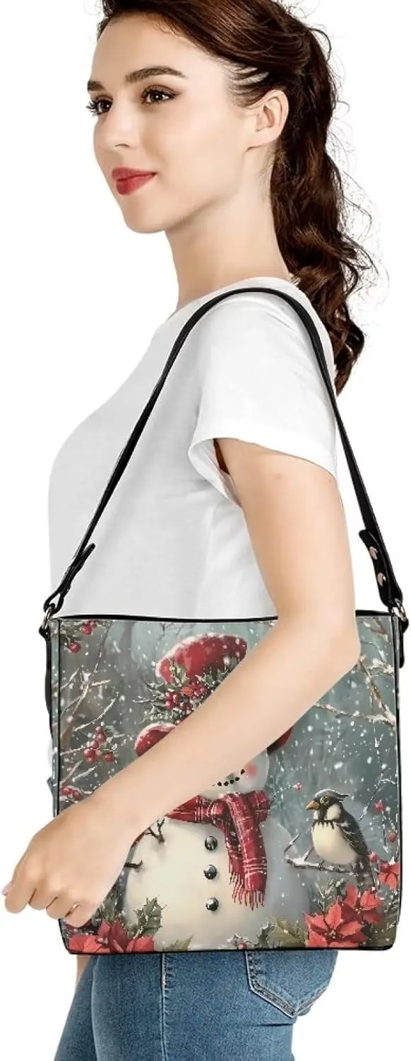 Mumeson Leather Handbags for Womens Bucket Shoulder Bag Hobo Tote Purse Large Designer Satchel Handbag with Adjustable Strap