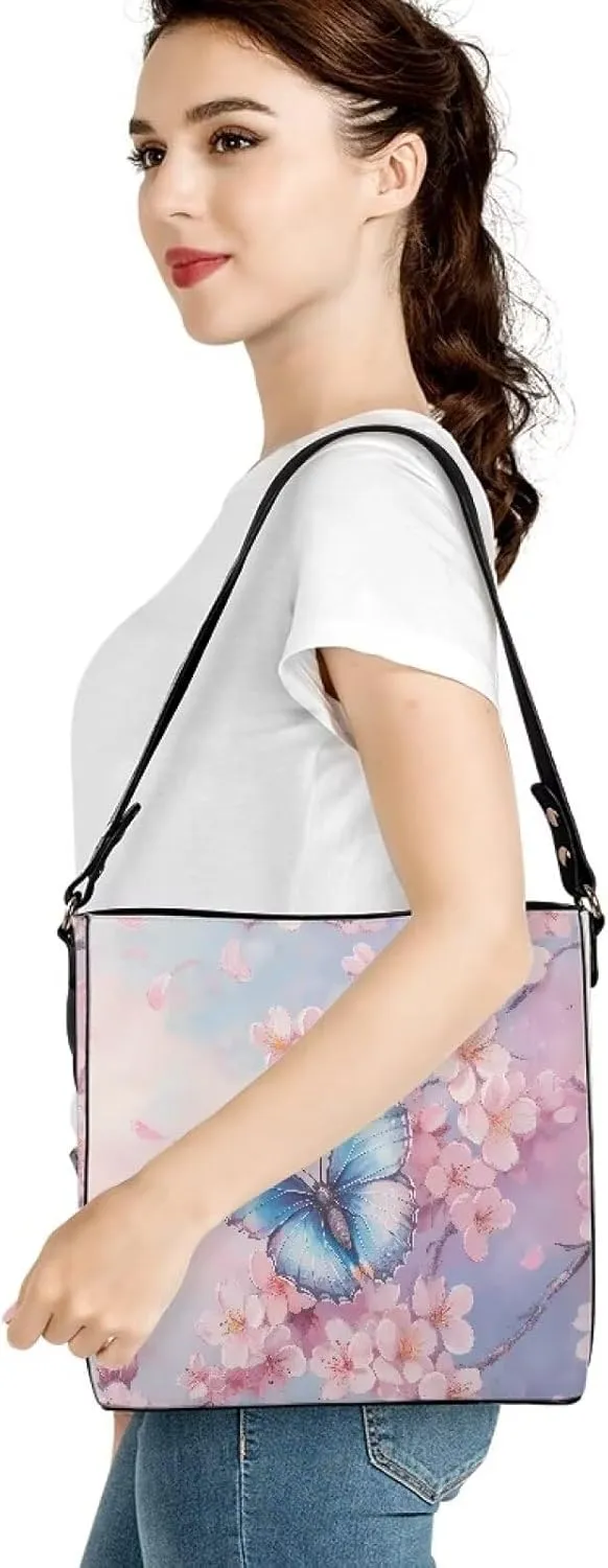 Mumeson Women's Shoulder Handbags Leather Bucket Bag Hobo Tote Purse Bags Large Designer Satchel Handbag with Zipper Closure