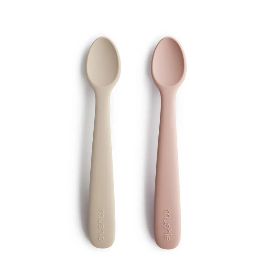 Mushie Silicone Feeding Spoons (2-Pack) - Blush/Sand