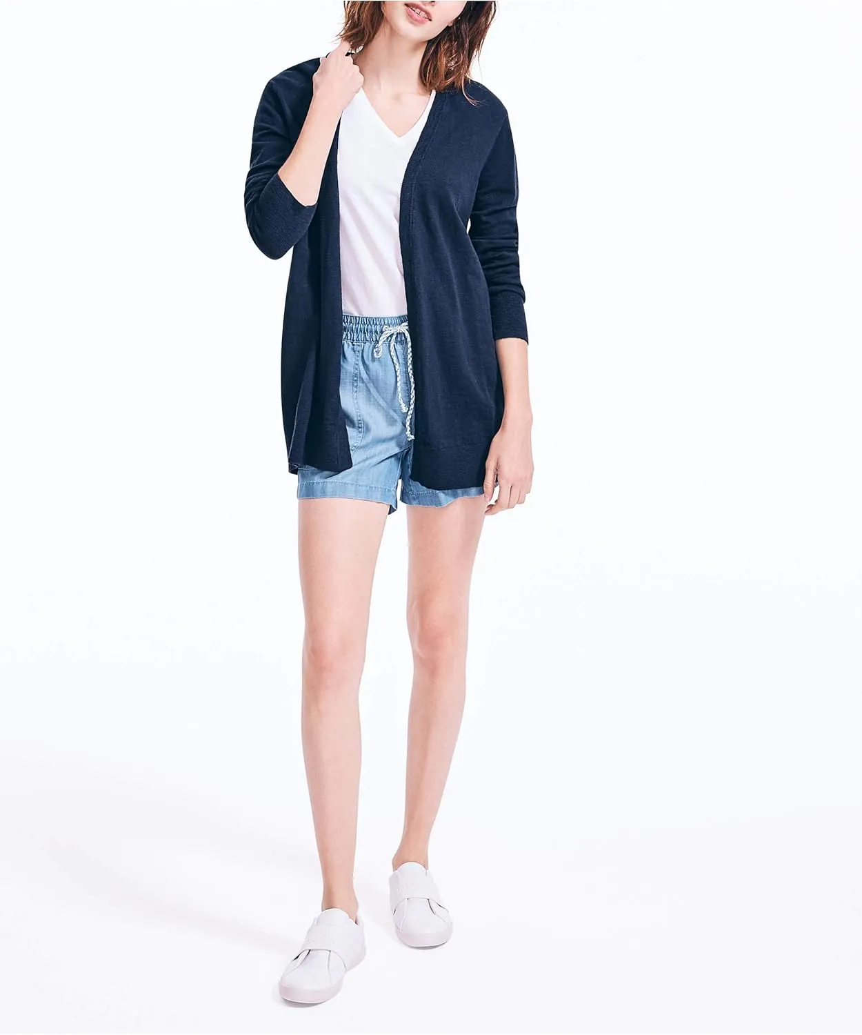 Nautica Women's Soft Open Front Long Cardigan