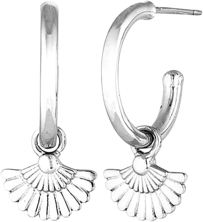 New 2026 925 Sterling Silver Needle Hypoallergenic Gold-Color Hoop Earrings For Women Shell Pendants Fashion Jewelry Gifts Accessories Creative Gift