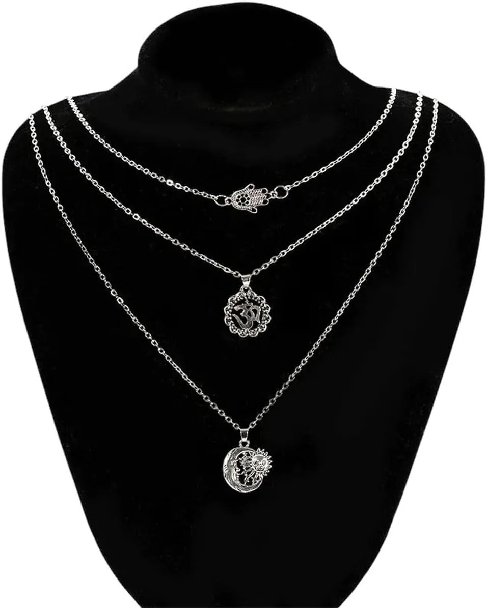 New 2026 Unisex Multilayer Chain Choker Necklaces&Pendants Punk Elephant Moon Shell Necklace Fashion Collar For Women Jewelry Findings Gift Trendy Accessories Creative For Women And Men