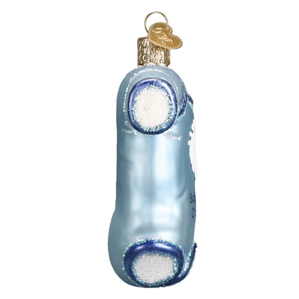 Old World Christmas Blue Baby Undershirt Blown Ornament