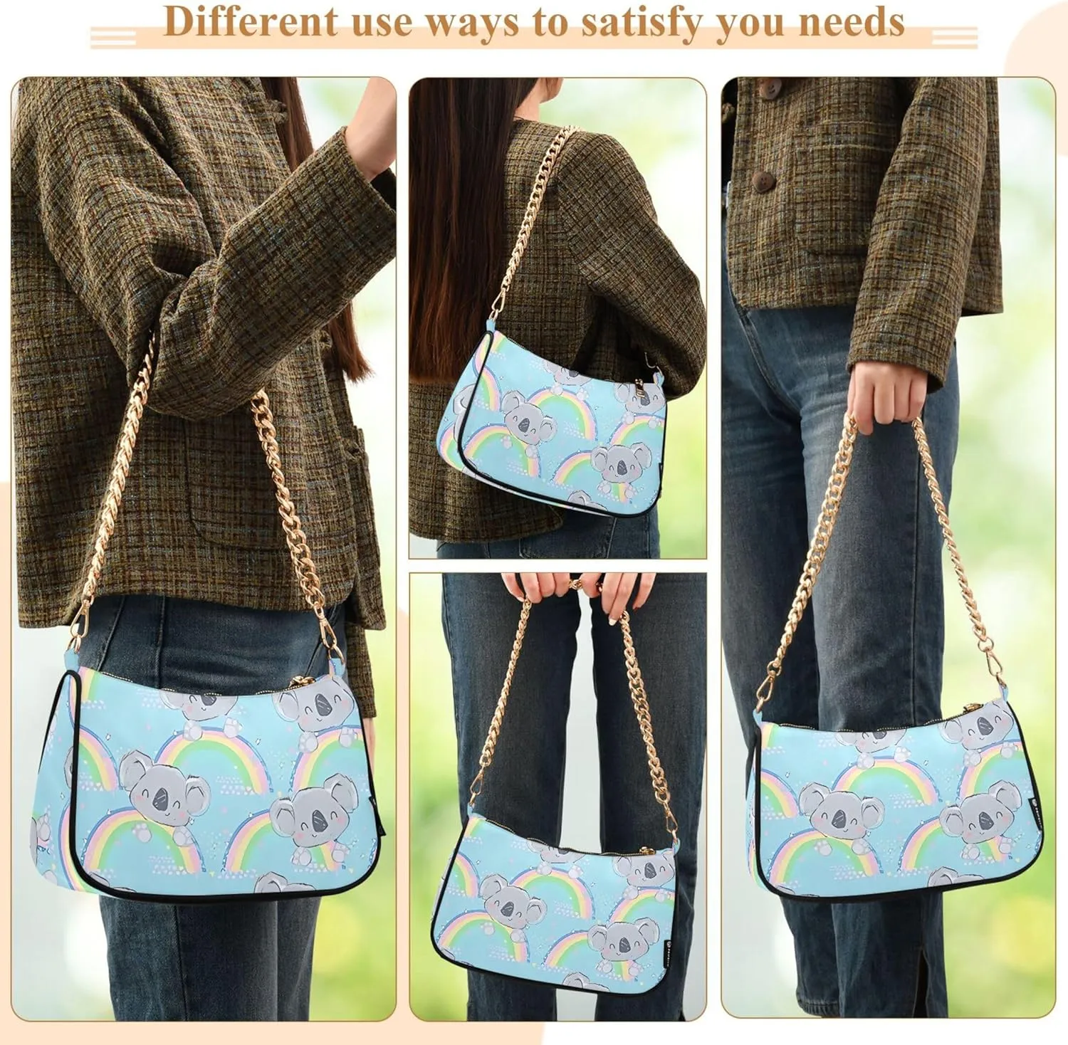 Orange Gray Chrysanthemum Cute Purse Hobo Party Purses Women's Shoulder Handbags over the Shoulder Purse