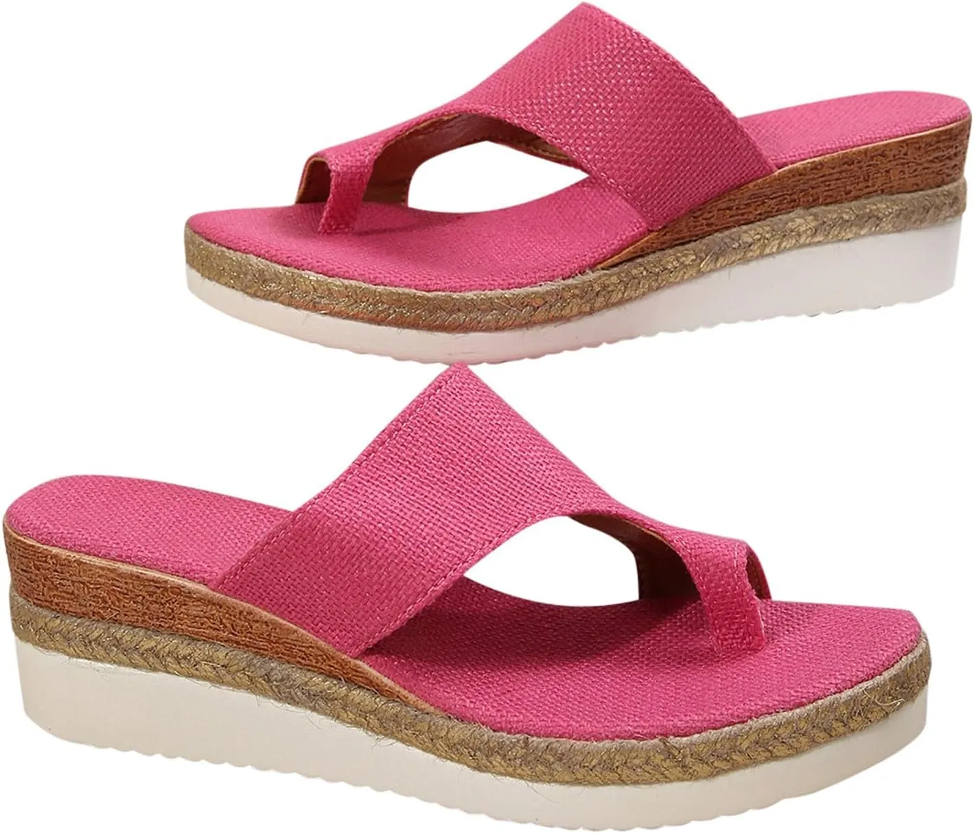 Orthopedic Platform Wedge Sandals for Women Summer Dressy 2025 Comfortable Open Toe Slip on Slides Beach Low Wedge Shoes