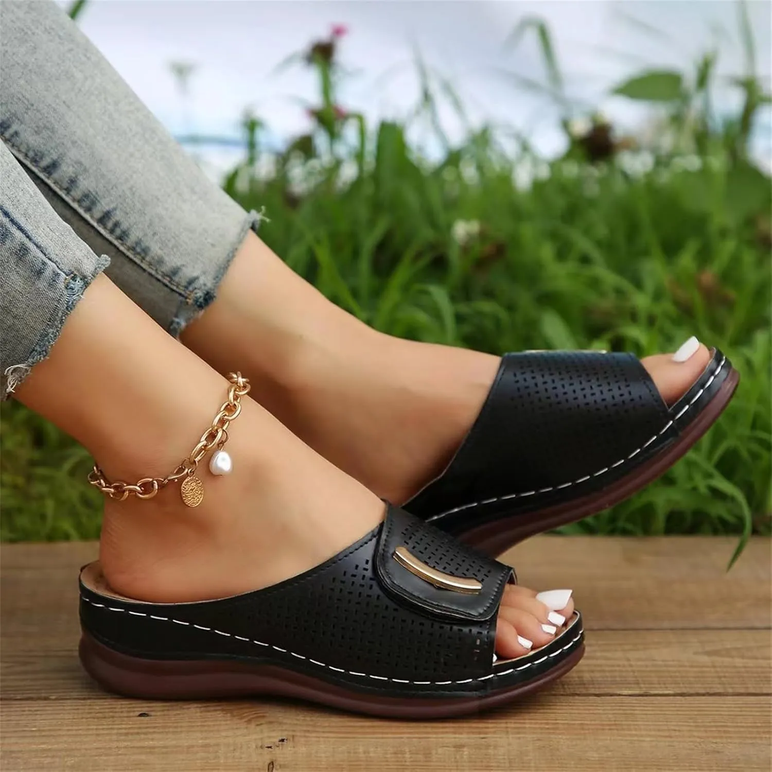 Orthopedic Sandals for Women Arch Support Open Toe Slip On Slippers Orthotic Slides Comfort Wear Orthowear Shoes Wide Width Soft Cushion Summer Walking Shoes 2025 Trendy