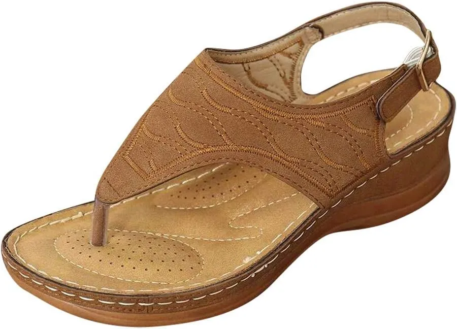 Orthopedic Sandals Women Wide Width Orthotic Flip Flops for Women Beach Women Walking Sandals Comfortable Orthotic Plantar Fasciitis Slippers Women High Arch Heel Support Indoor Womens Travel Sandals