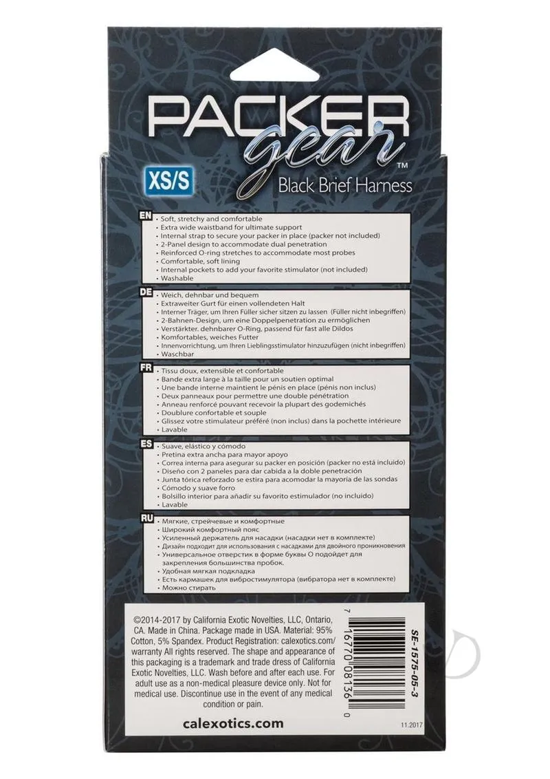 Packer Gear Black Brief Harness Xs/s