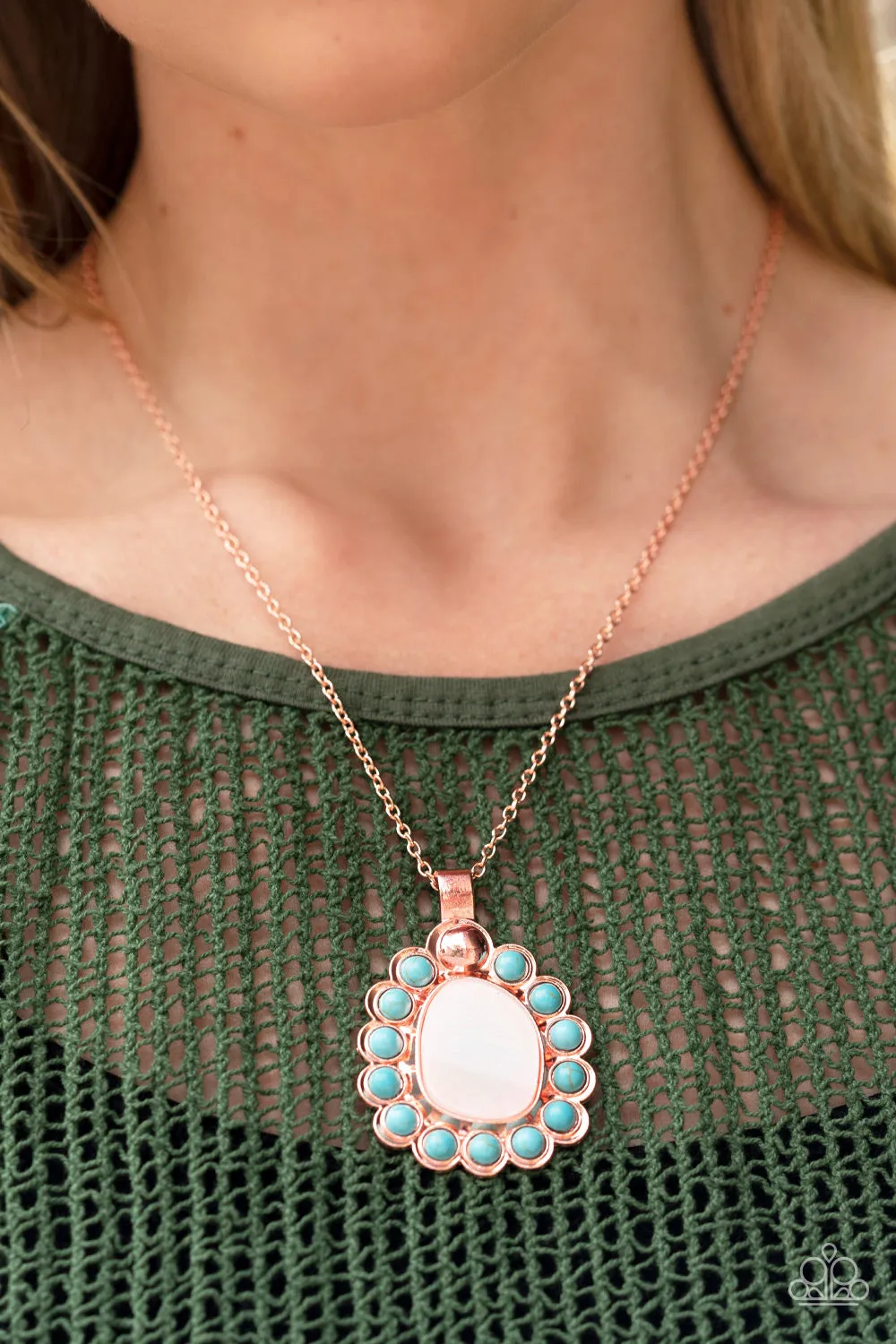 Paparazzi Accessories - Sahara Sea #L189 - Copper Necklace