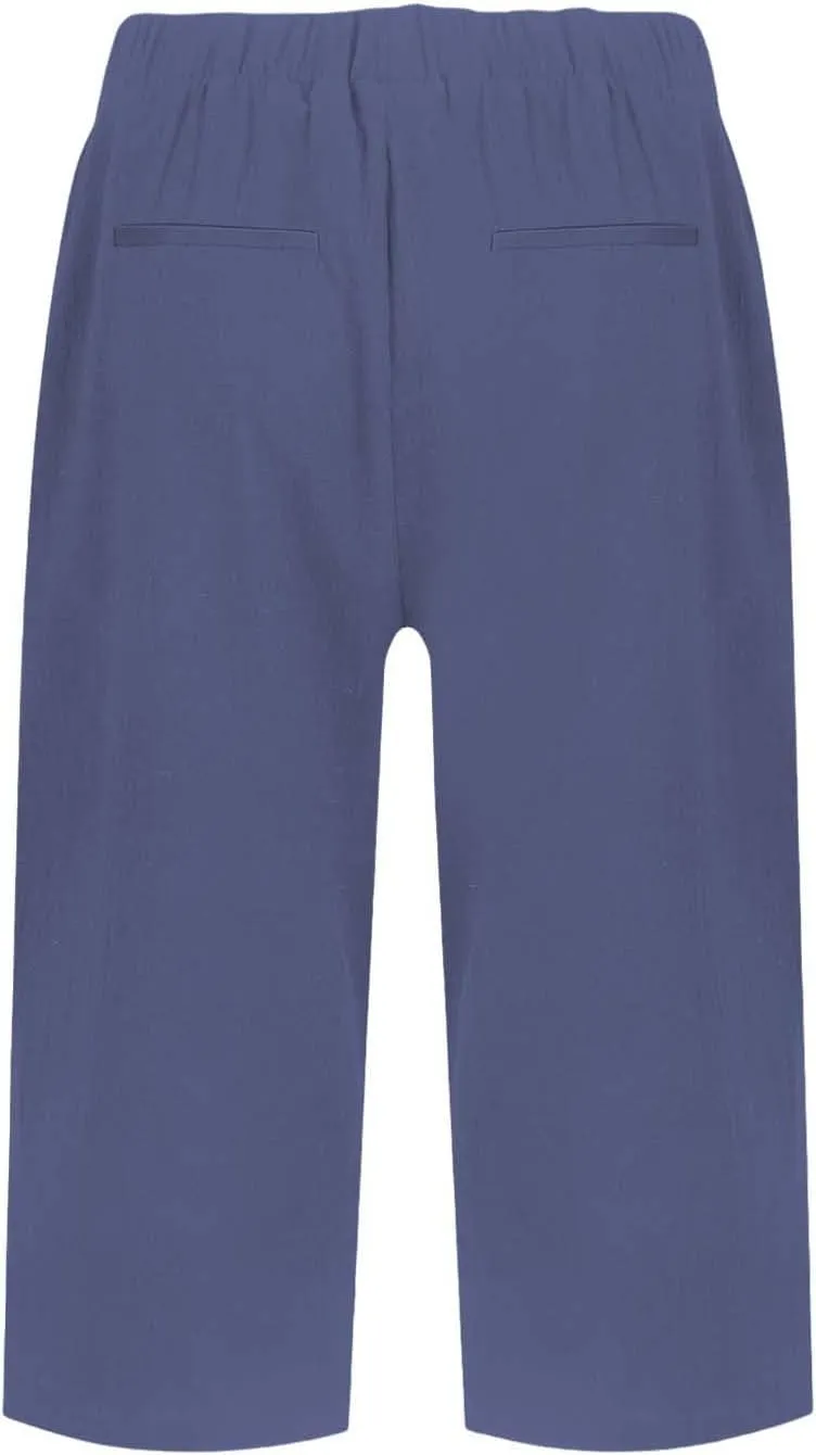 Pedal Pushers for Women Lightweight and Thin Summer Bermuda Shorts Baggy Casual Summer Capri Shorts with Pockets