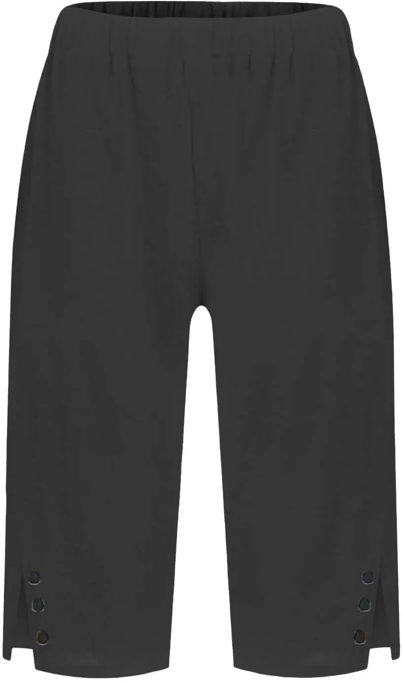 Pedal Pushers for Women Lightweight and Thin Summer Bermuda Shorts Baggy Casual Summer Capri Shorts with Pockets