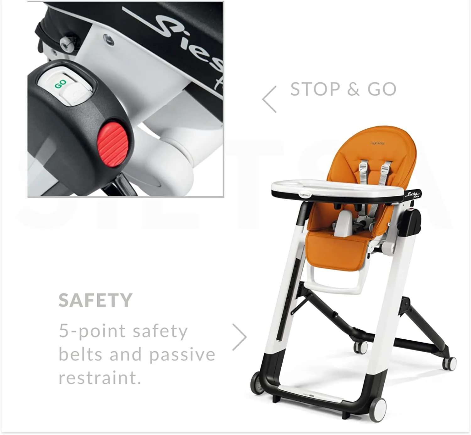 Peg Perego Siesta High Chair | Licorice SAMPLE Floor Model