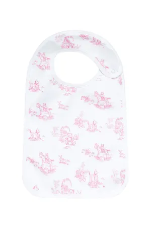 Pink Toile Baby Feeding Bib