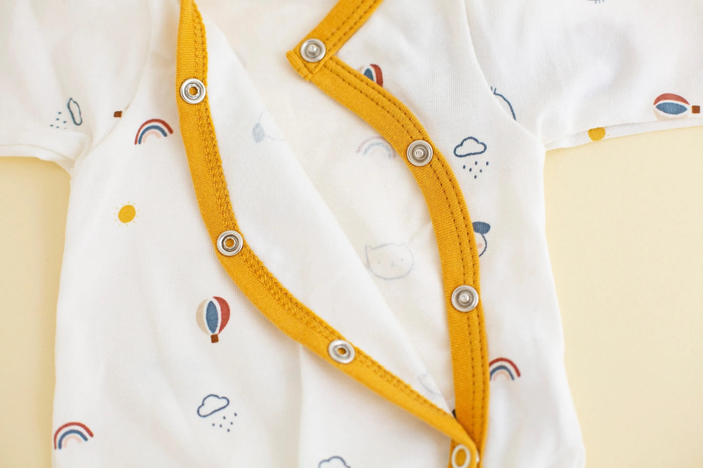 Prem Baby Sleepsuit, Pet Pals - Mustard