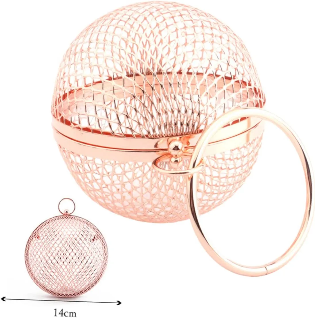 SAFIGLE Women Purse Clutch Handbag Hollow Metal Bags Round Clutch Bag Women Shoulder Bag