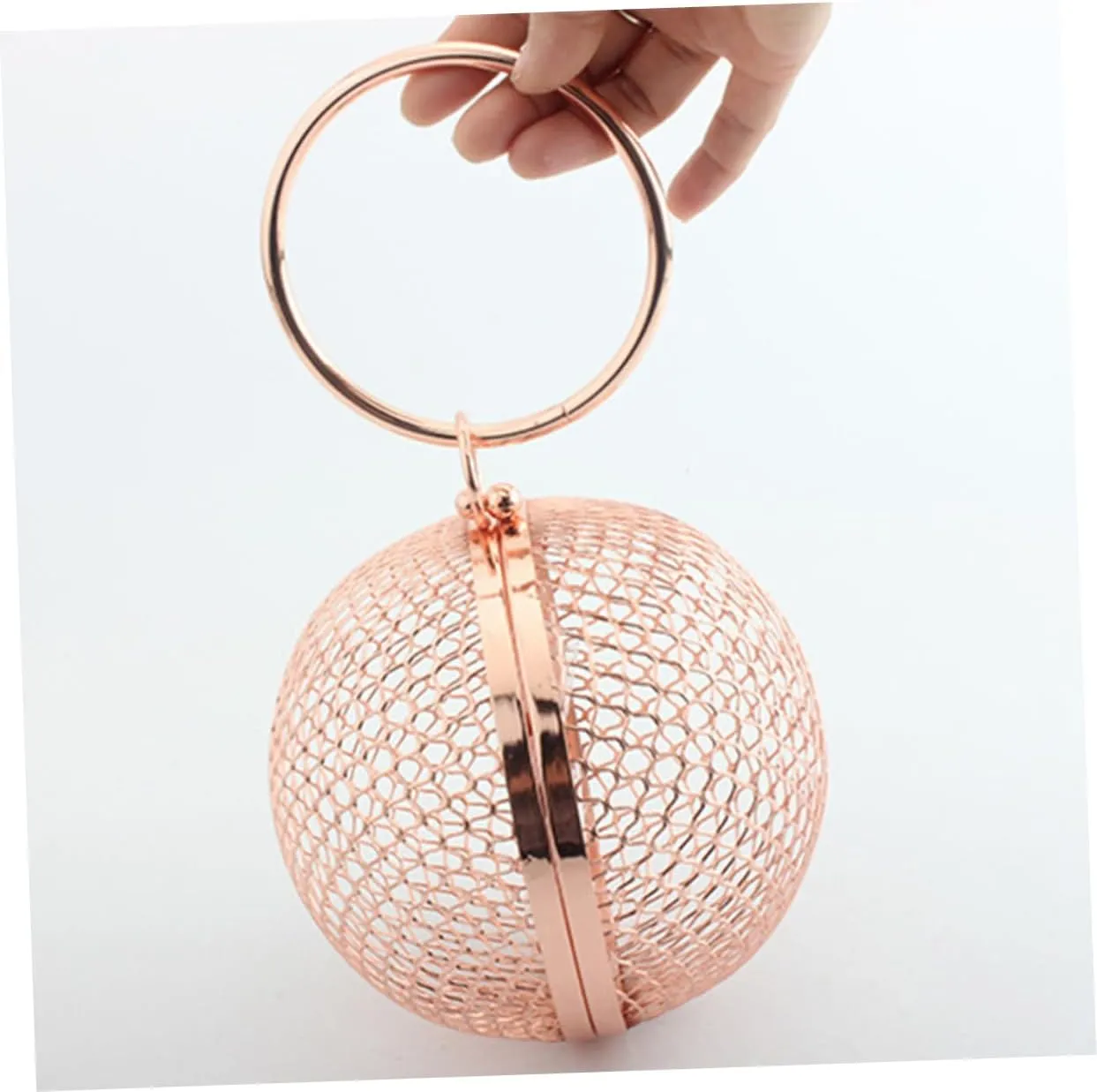 SAFIGLE Women Purse Clutch Handbag Hollow Metal Bags Round Clutch Bag Women Shoulder Bag