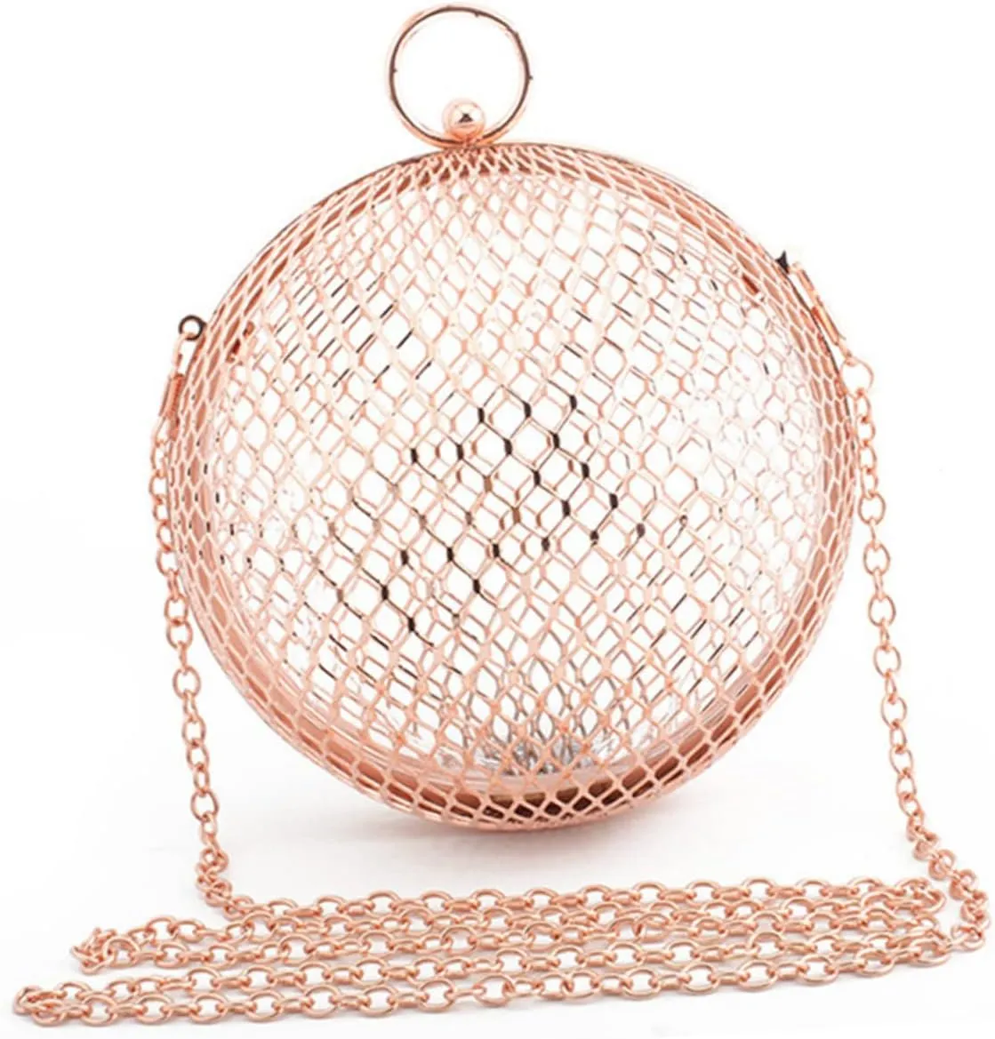 SAFIGLE Women Purse Clutch Handbag Hollow Metal Bags Round Clutch Bag Women Shoulder Bag
