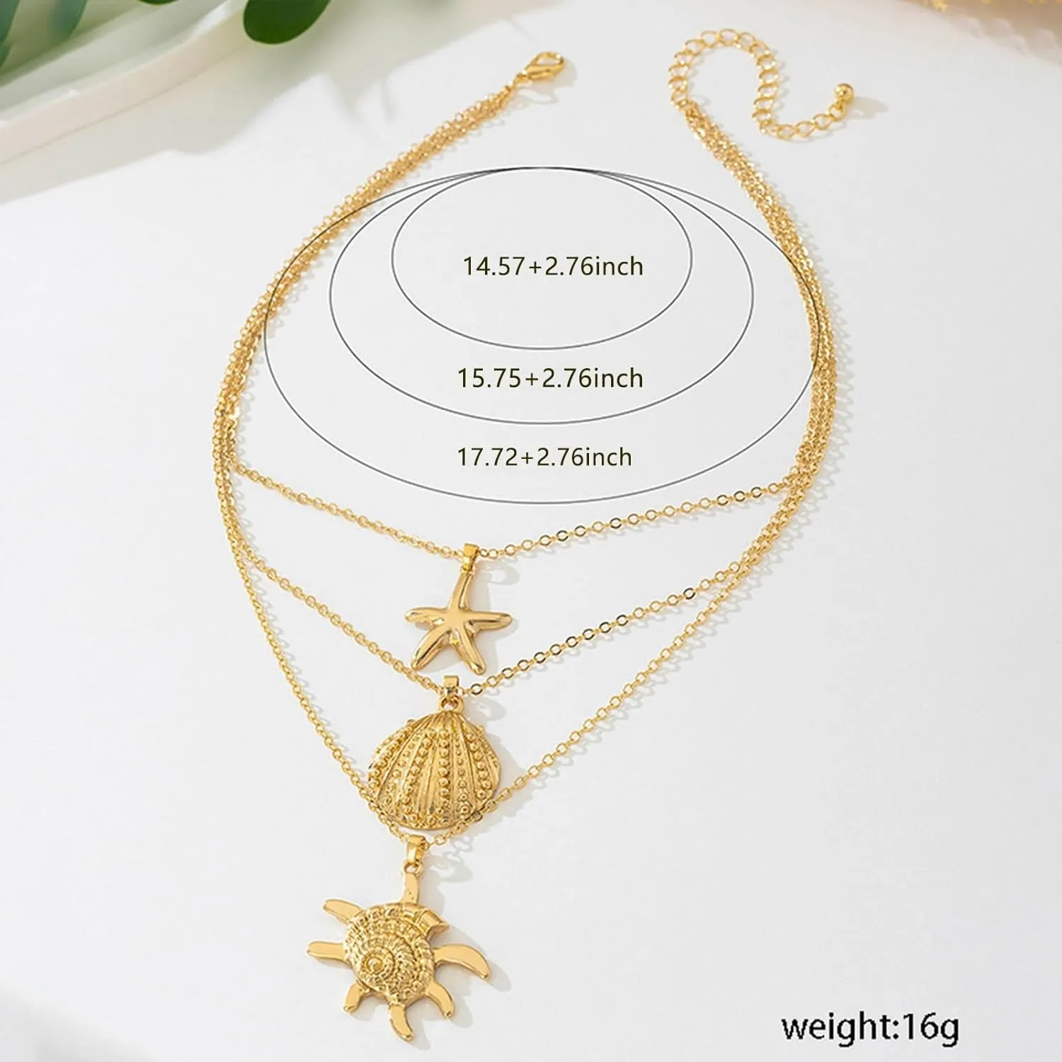 Shell Charm Necklace for Women Gold Starfish SeaShell Choker Necklaces Mermaid Necklace Summer Beach Vacation Jewelry Accessorie