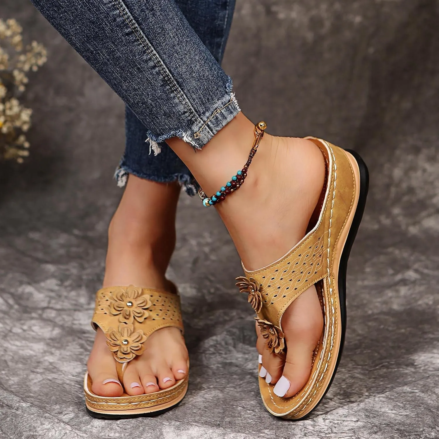 Shoes for Women Dressy, Sandals with Arch Support Soft Orthotic Sandals Plantar Fasciitis Orthotic Flip Flop