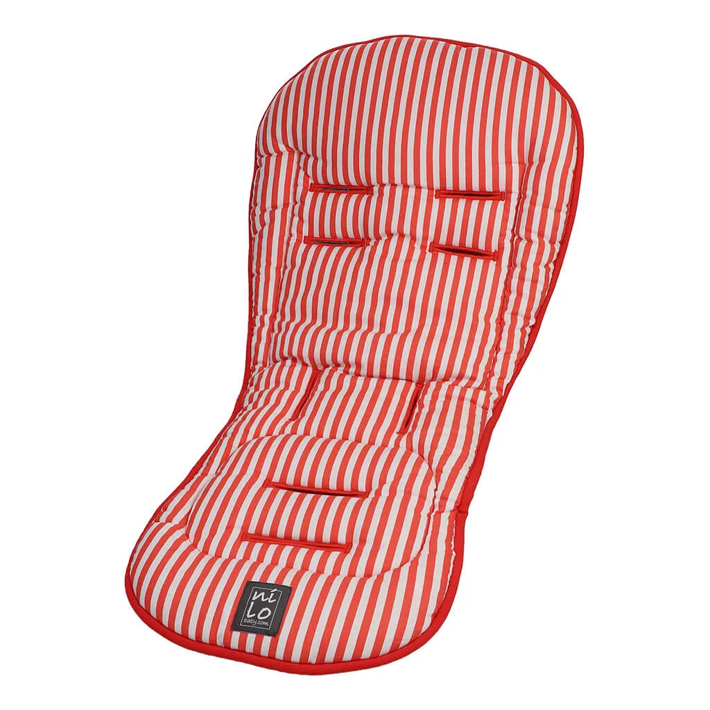 Short Stroller Mat Thin Stripes Red