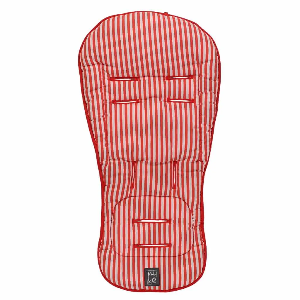 Short Stroller Mat Thin Stripes Red