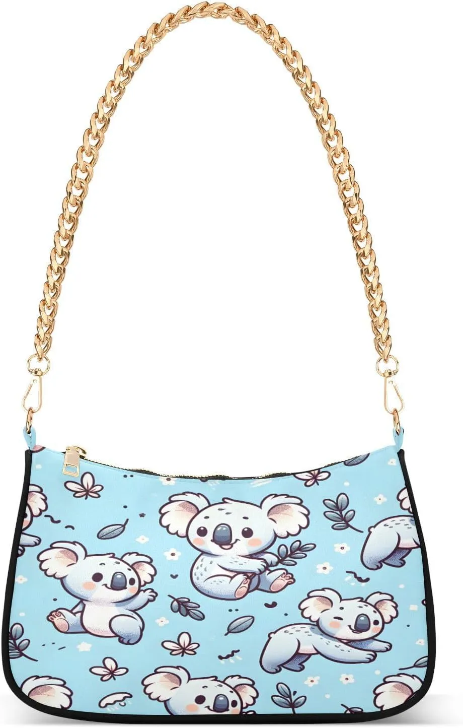 Shoulder Bags for Women Seamless Pattern with Cartoon Koala Hobo Tote Handbag Small Clutch Purse with Zipper Closure