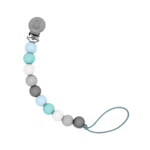 Silicone Beads Pacifier Holder Mint Grey