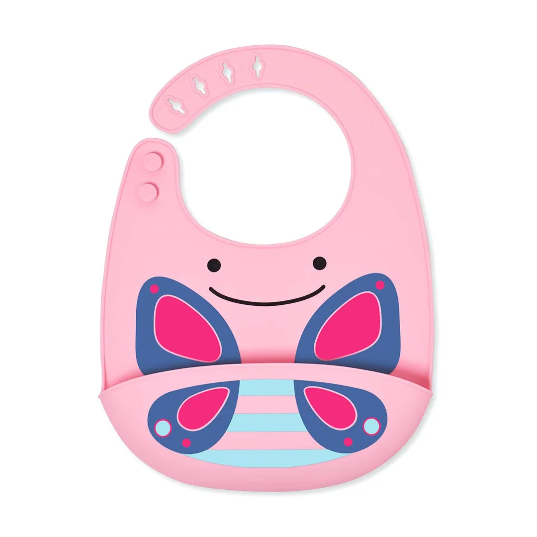 Skip Hop Zoo Fold & Go Silicone Bib 6months to 36months