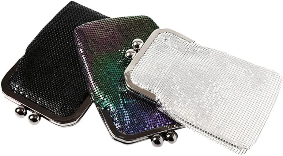 Small Clutch Bag With Sequins Purse With Chain Shoulder Evening Bags