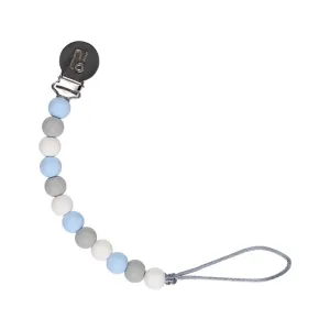 Small Silicone Beads Pacifier Holder Blue Grey