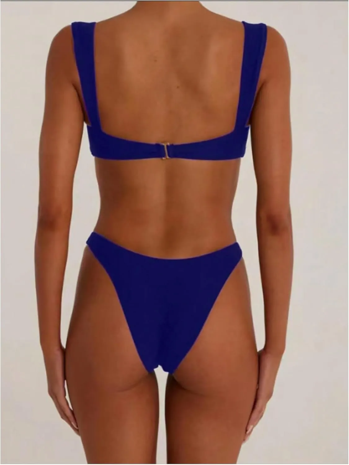 SOLY HUX Metal Ring High Cut Bikini Sets for Women Brazilian Cheeky Two Piece Sexy Bikinis Bathing Suit Swimsuits