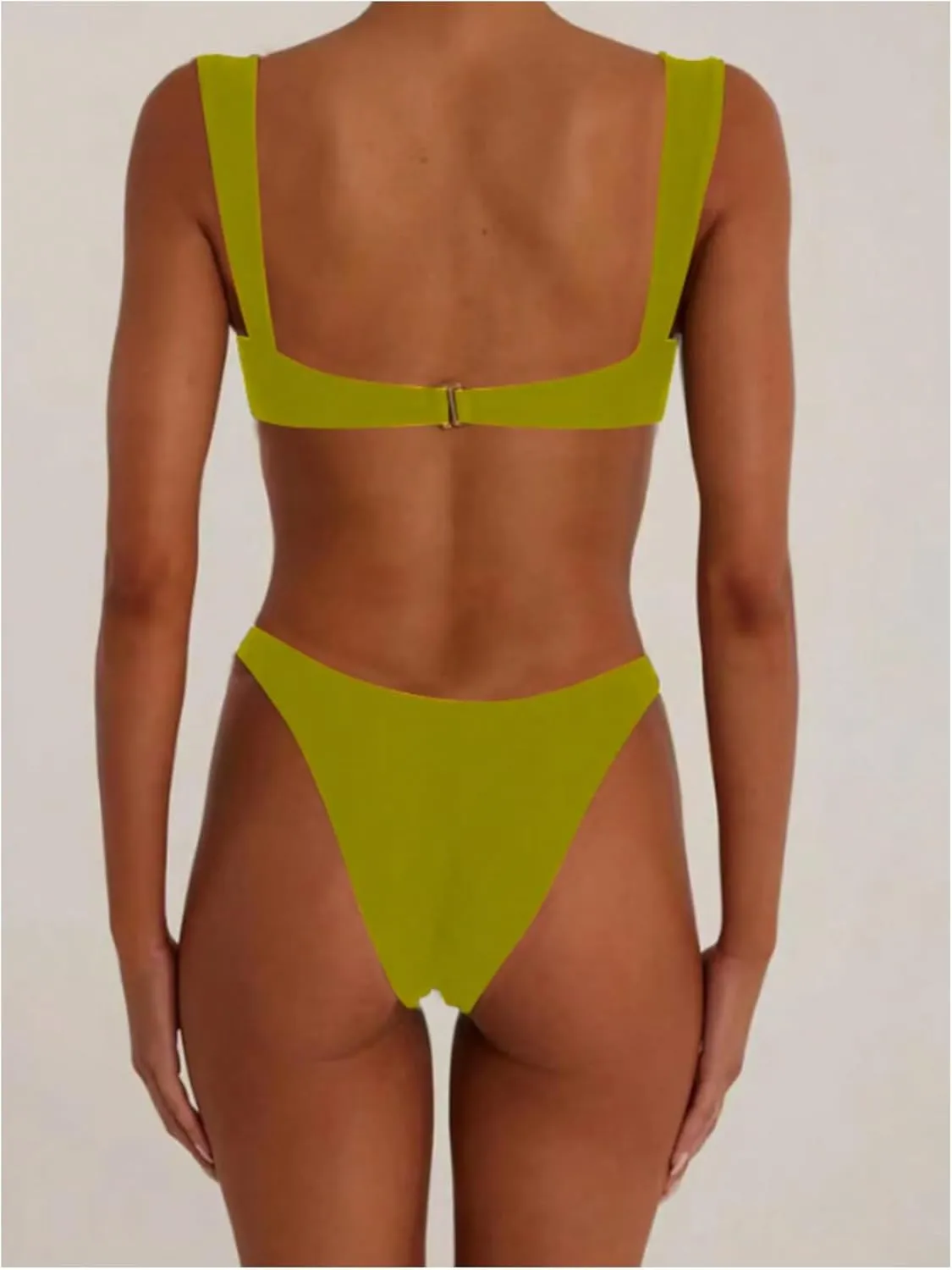 SOLY HUX Metal Ring High Cut Bikini Sets for Women Brazilian Cheeky Two Piece Sexy Bikinis Bathing Suit Swimsuits