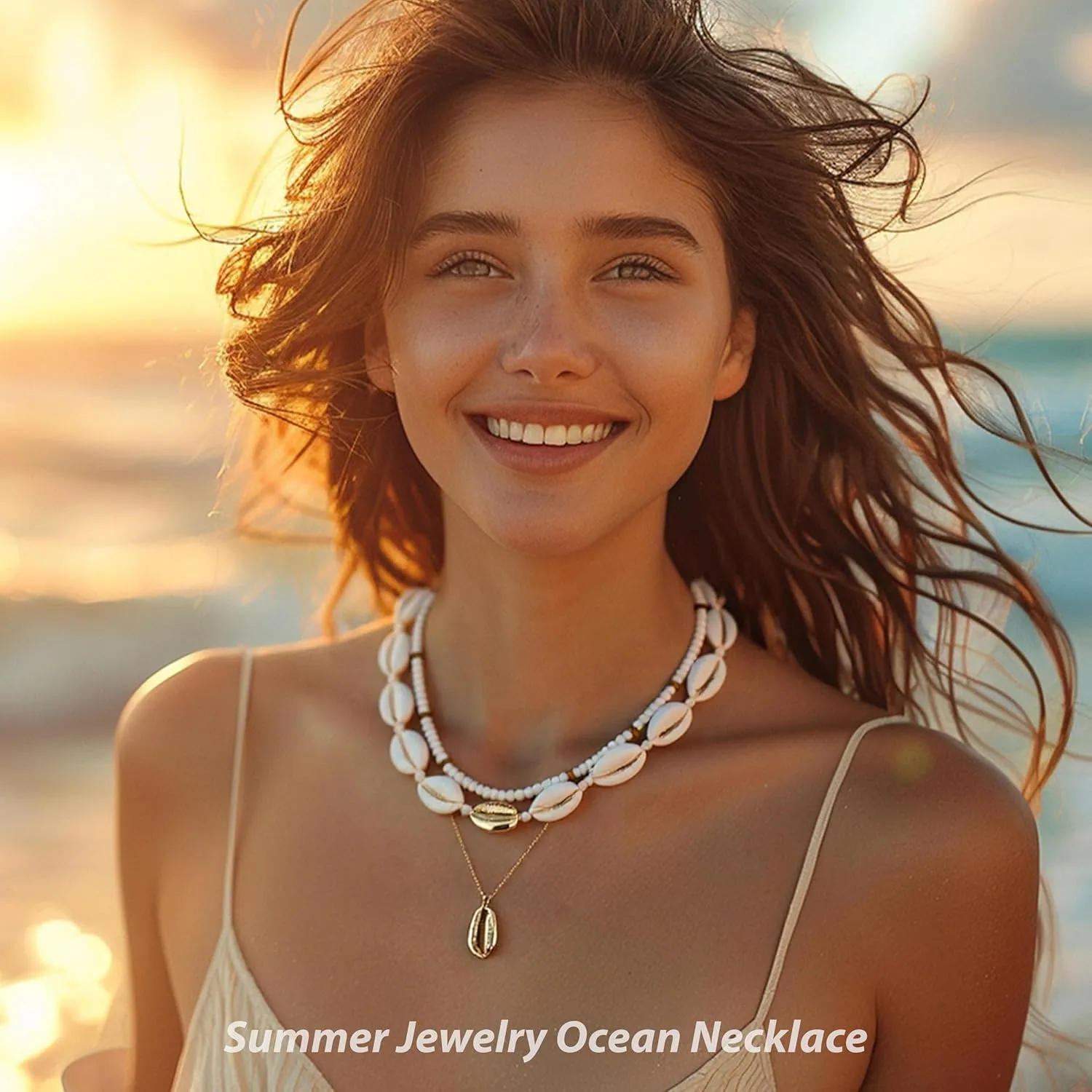 Starfish Necklace Gold Shell Necklace Seashell Necklaces for Women Ocean Necklaces Beach Vacation Essentials Summer Outfits Holiday Jewelry Trendy Beach Charms for Women 2025